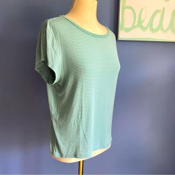 AEO Soft & Sexy Mint Green & White Striped Short Sleeve Tee - L - Picture 1 of 6